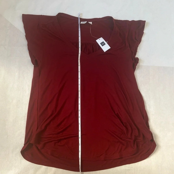 GAP womens Rust Orange knit Short sleeve Blouse top Small NWT - Picture 6 of 9